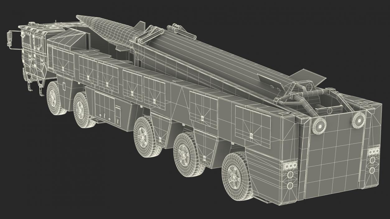 3D model Ballistic Missile on Road Mobile Vehicle