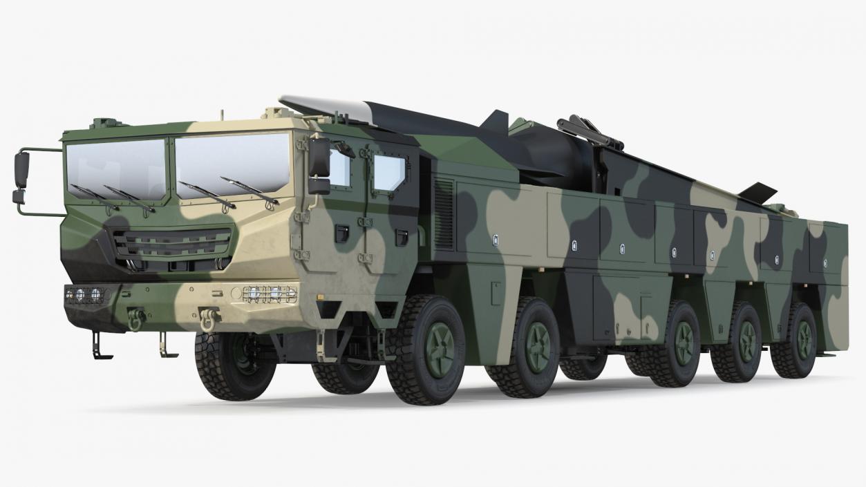 3D model Ballistic Missile on Road Mobile Vehicle