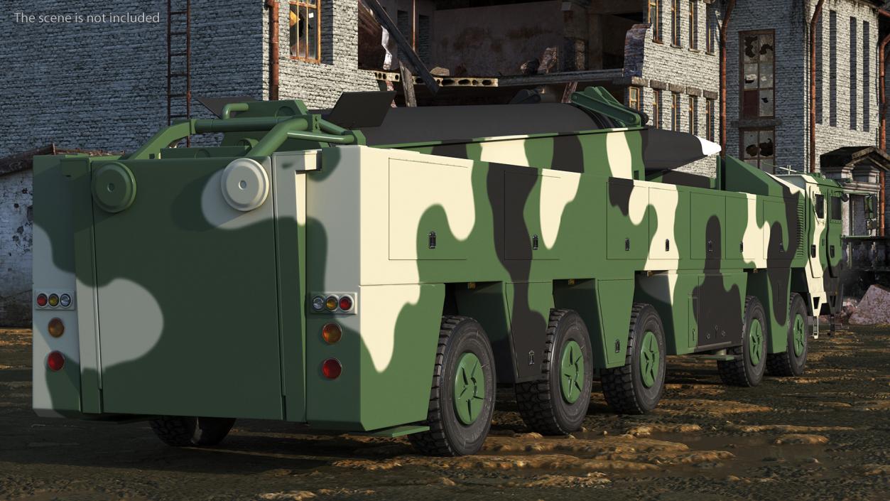 3D model Ballistic Missile on Road Mobile Vehicle