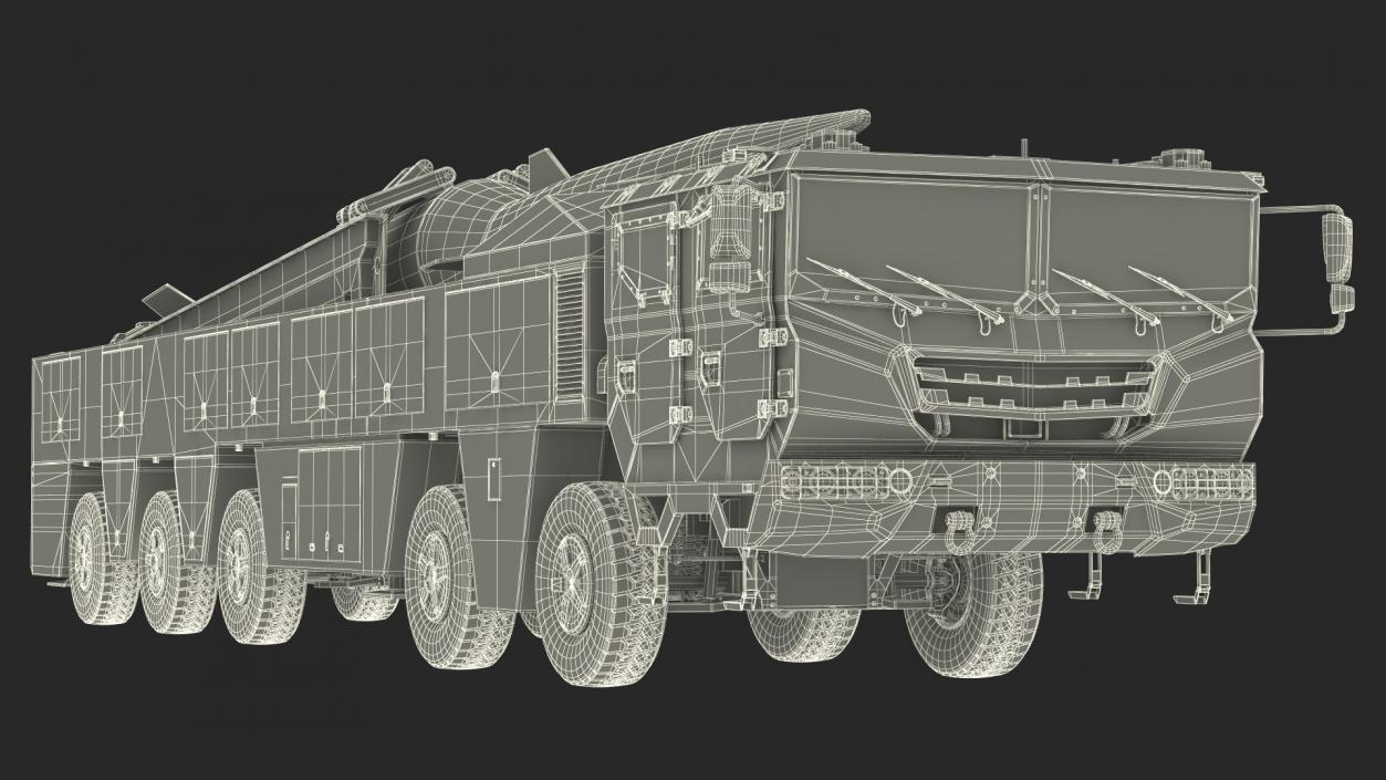 3D model Ballistic Missile on Road Mobile Vehicle