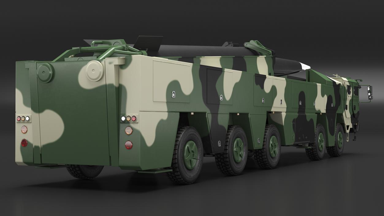 3D model Ballistic Missile on Road Mobile Vehicle