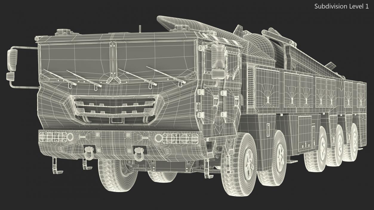 3D model Ballistic Missile on Road Mobile Vehicle