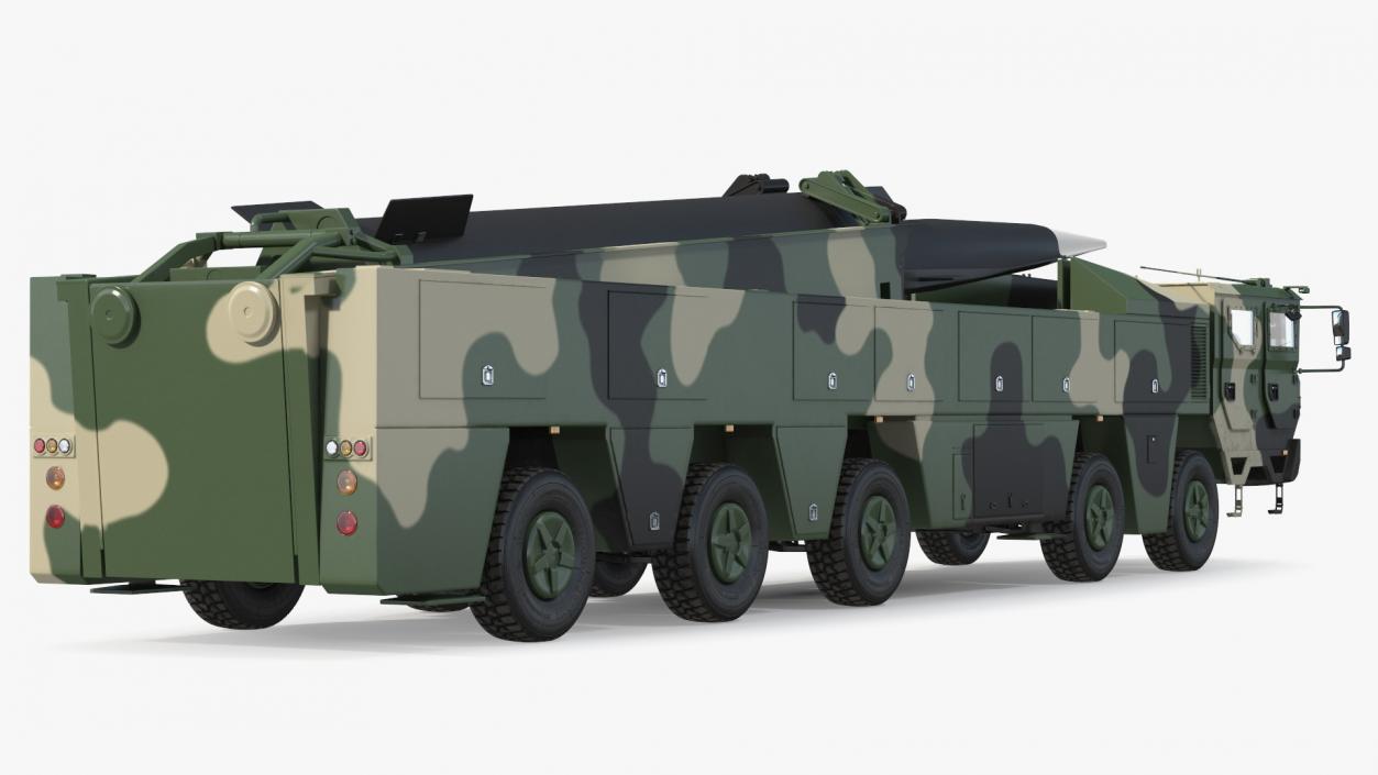 3D model Ballistic Missile on Road Mobile Vehicle