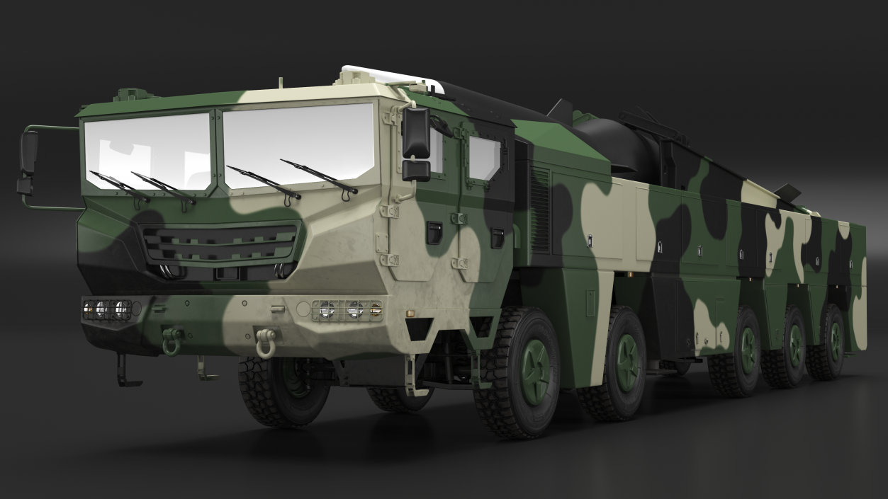 3D model Ballistic Missile on Road Mobile Vehicle