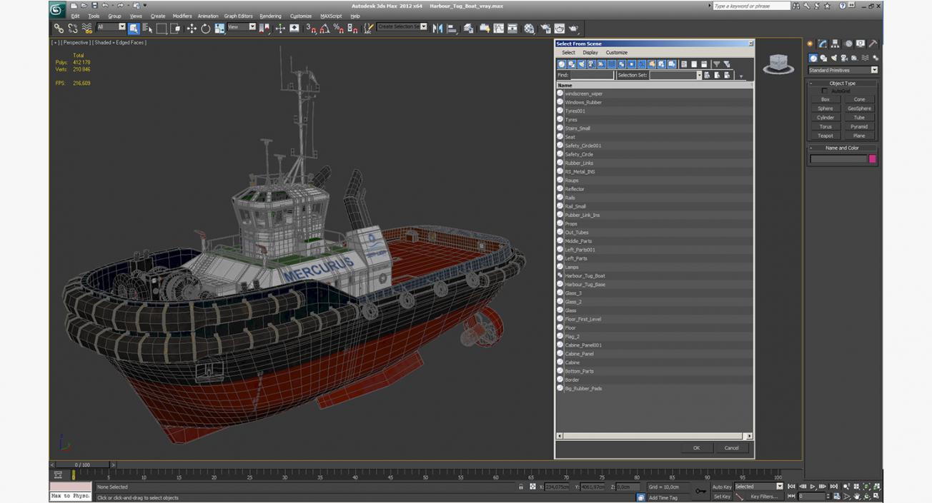 3D Harbour Tug Boat