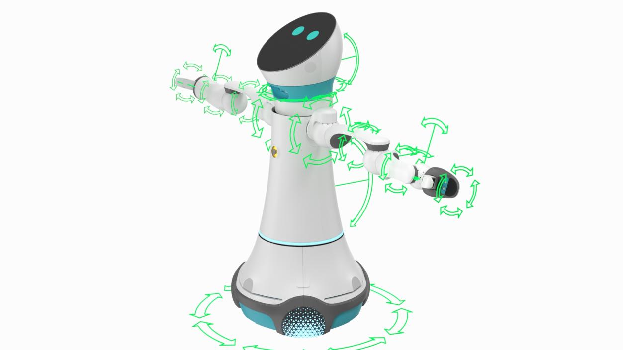 3D Modular Service Robot Rigged model