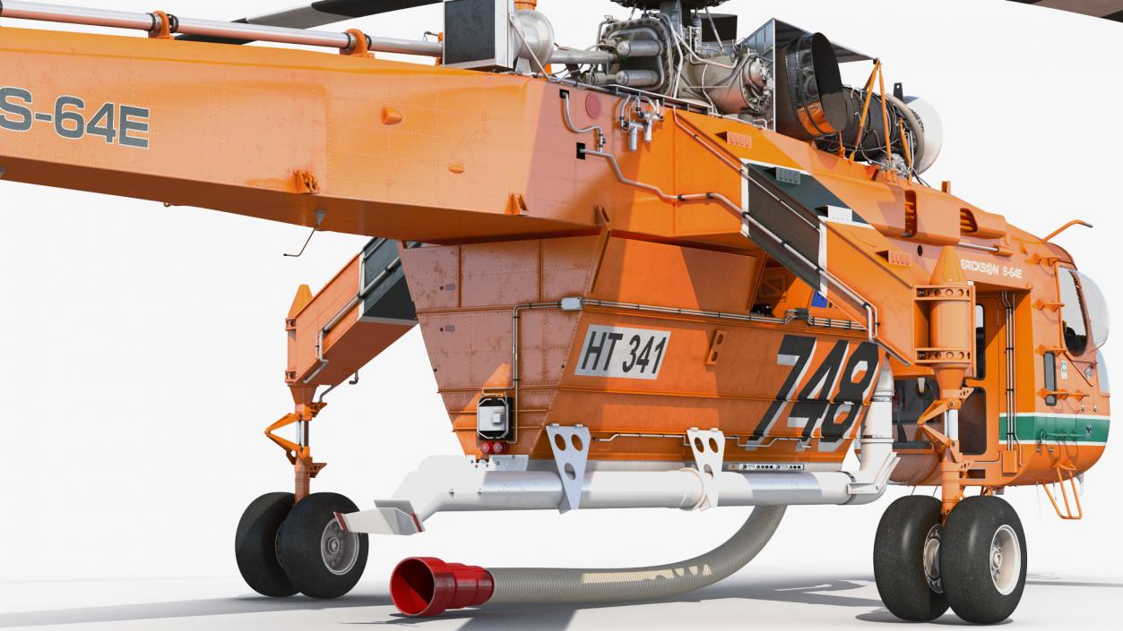 3D Sikorsky S-64 Skycrane Firefighting Helicopter