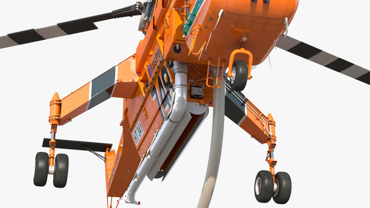 3D Sikorsky S-64 Skycrane Firefighting Helicopter