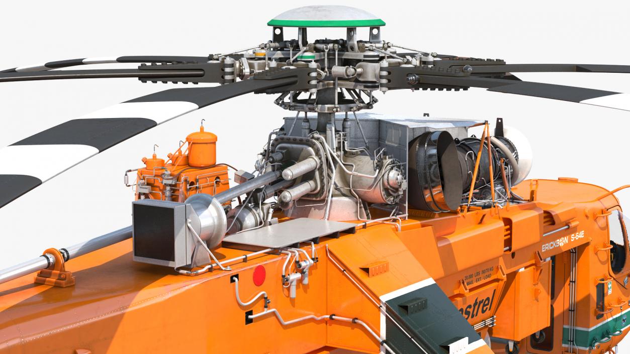 3D Sikorsky S-64 Skycrane Firefighting Helicopter