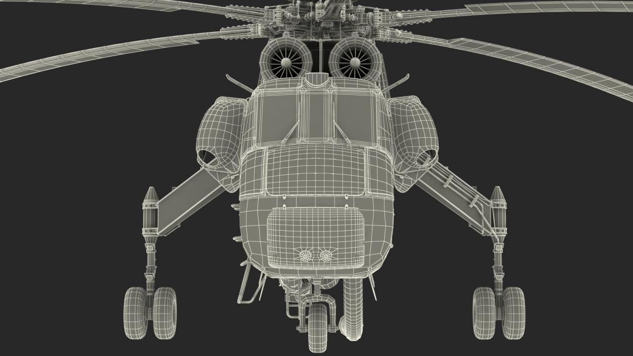 3D Sikorsky S-64 Skycrane Firefighting Helicopter