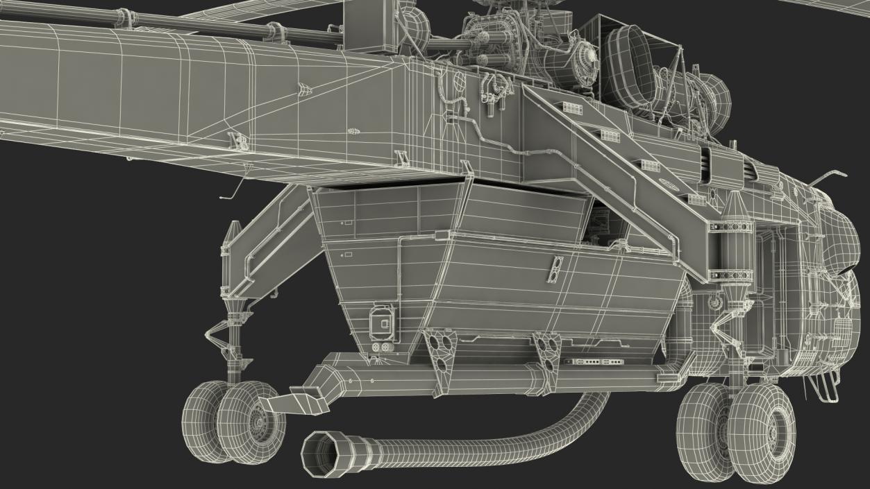 3D Sikorsky S-64 Skycrane Firefighting Helicopter