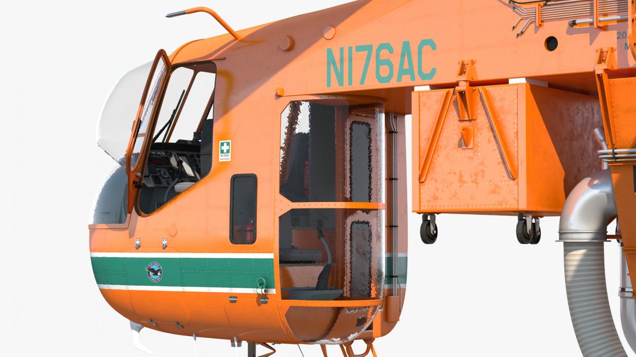 3D Sikorsky S-64 Skycrane Firefighting Helicopter