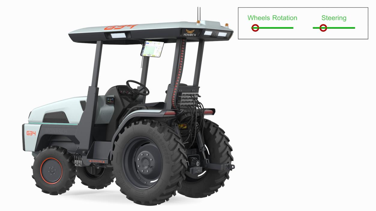 Monarch Fully Electric Tractor Rigged 3D