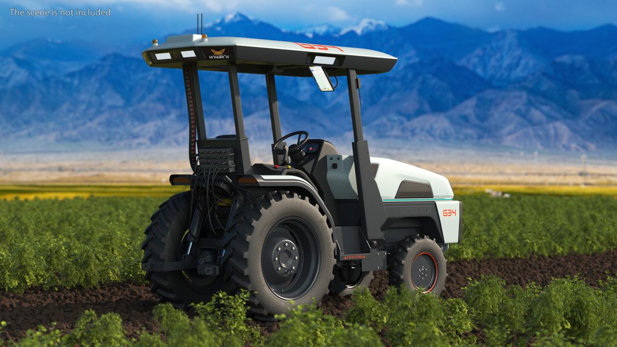 Monarch Fully Electric Tractor Rigged 3D