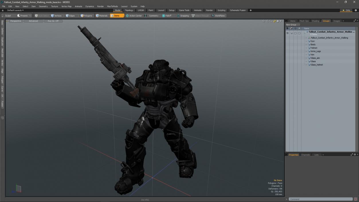 Fallout Combat Infantry Armor Walking 3D