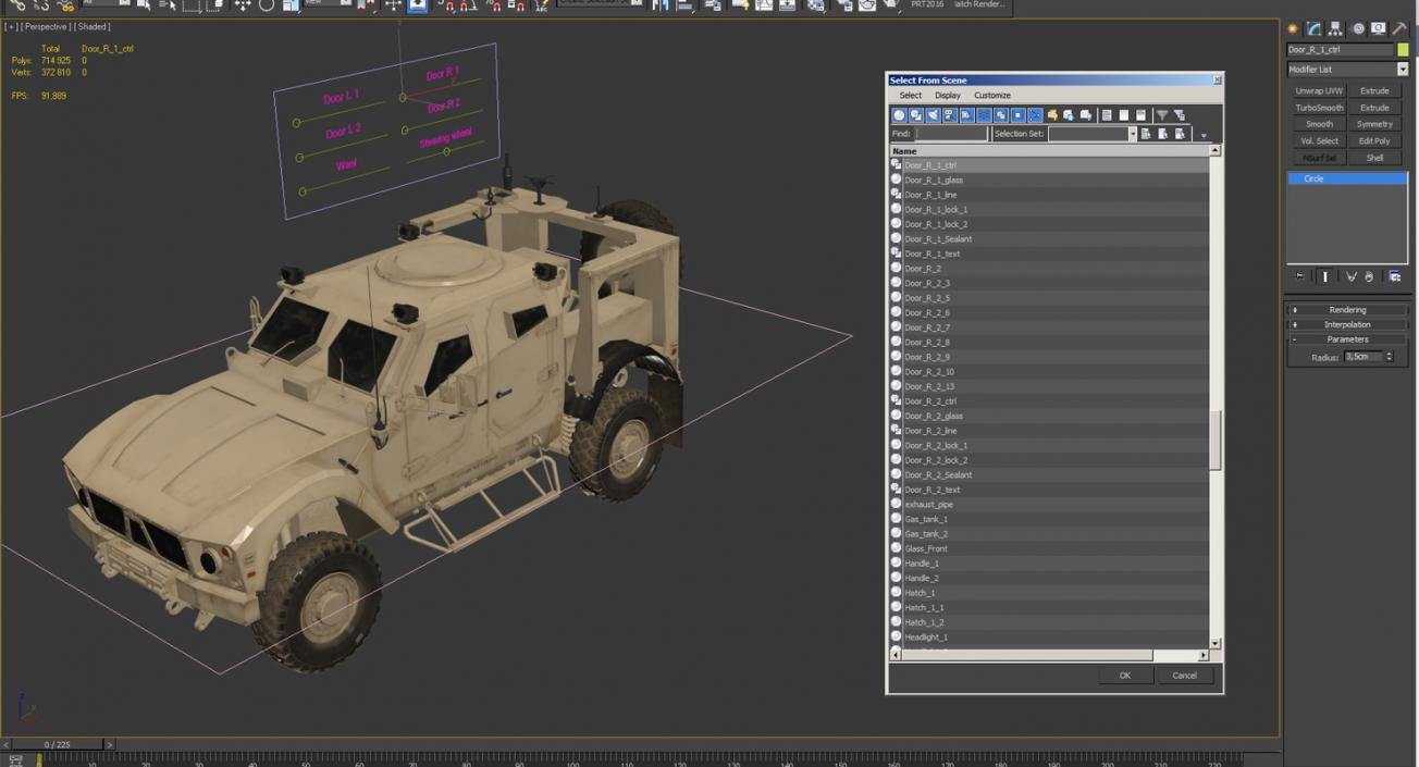 3D model Oshkosh M-ATV Mine Resistant Ambush Protected Vehicle Rigged