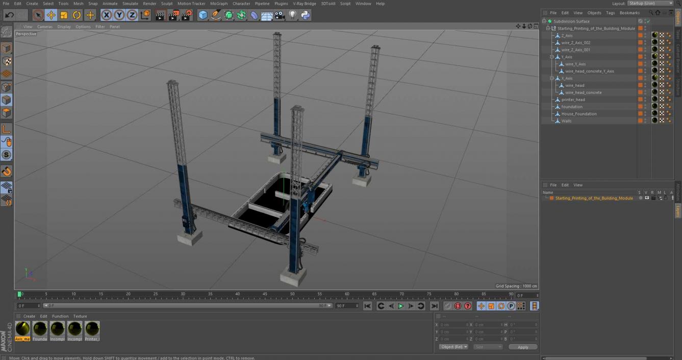 Starting Printing of the Building Module 2 3D