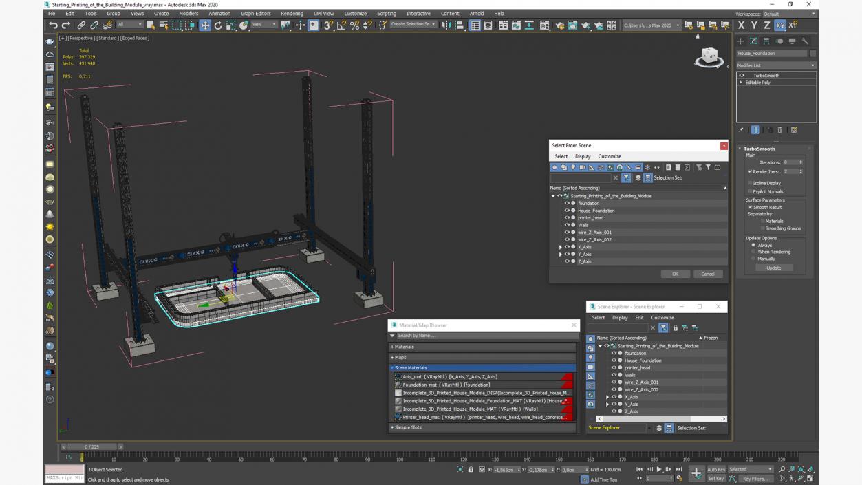 Starting Printing of the Building Module 2 3D