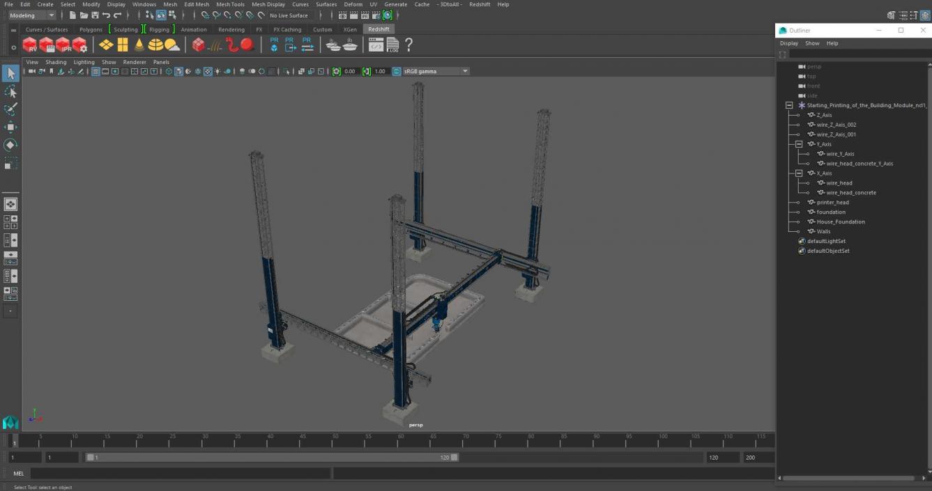 Starting Printing of the Building Module 2 3D