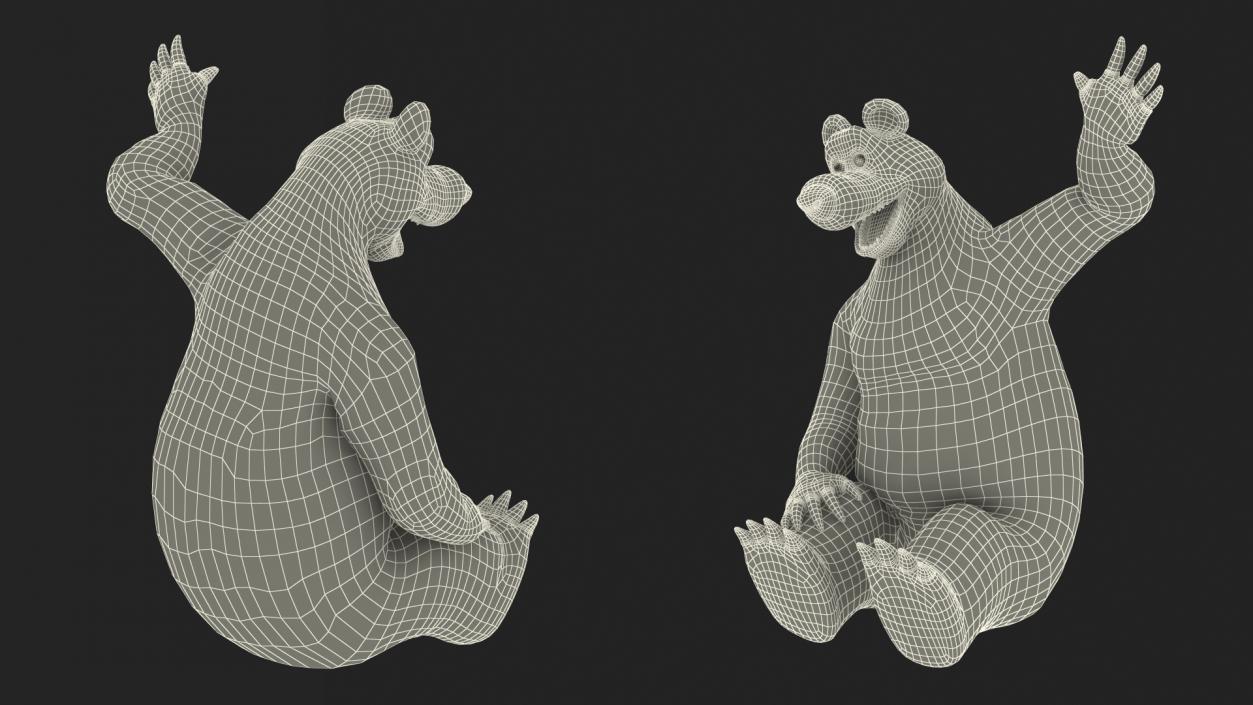 3D Character from Masha and the Bear Sitting Pose