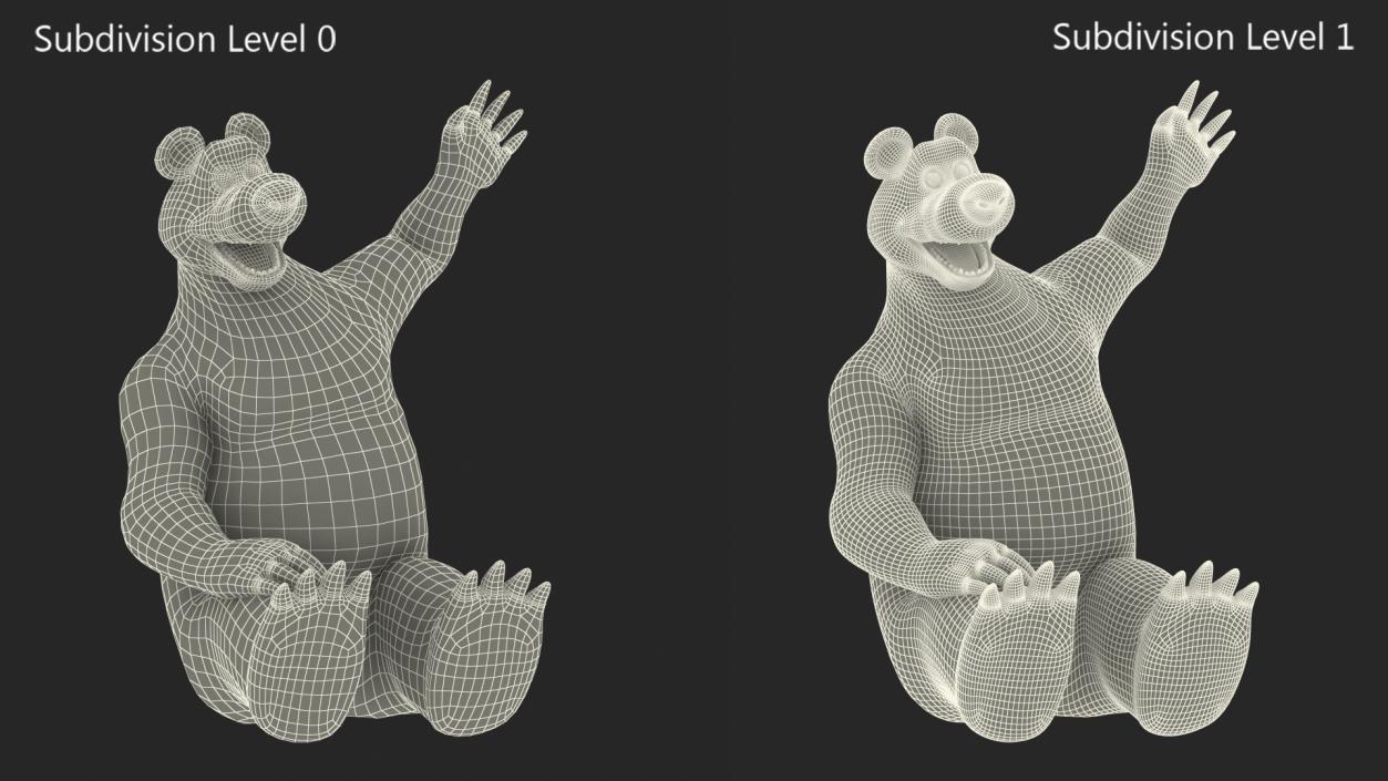 3D Character from Masha and the Bear Sitting Pose