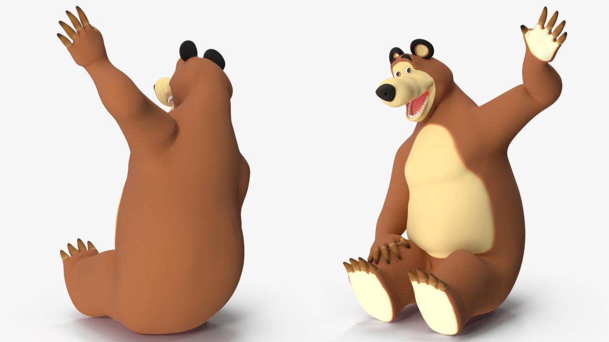 3D Character from Masha and the Bear Sitting Pose