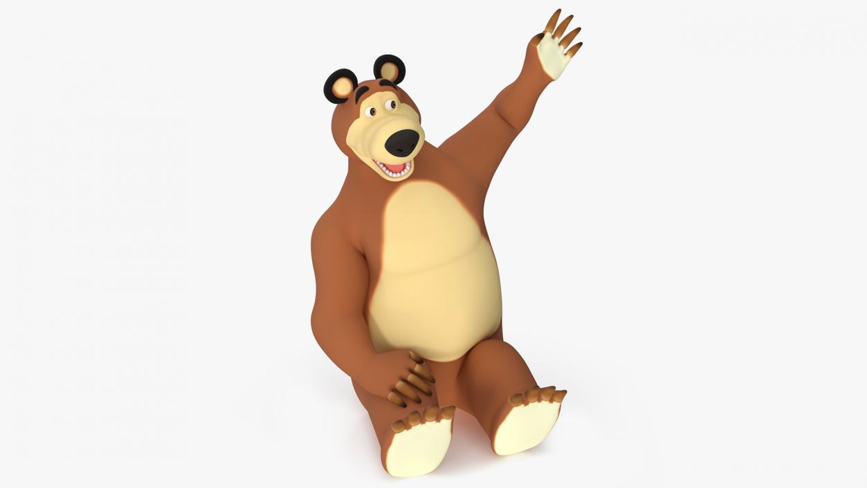 3D Character from Masha and the Bear Sitting Pose