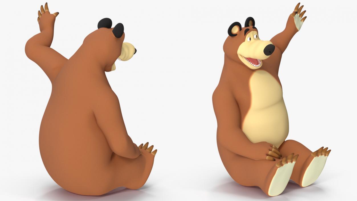 3D Character from Masha and the Bear Sitting Pose