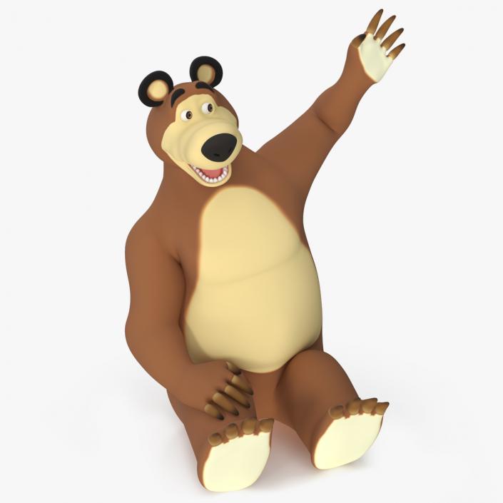 3D Character from Masha and the Bear Sitting Pose