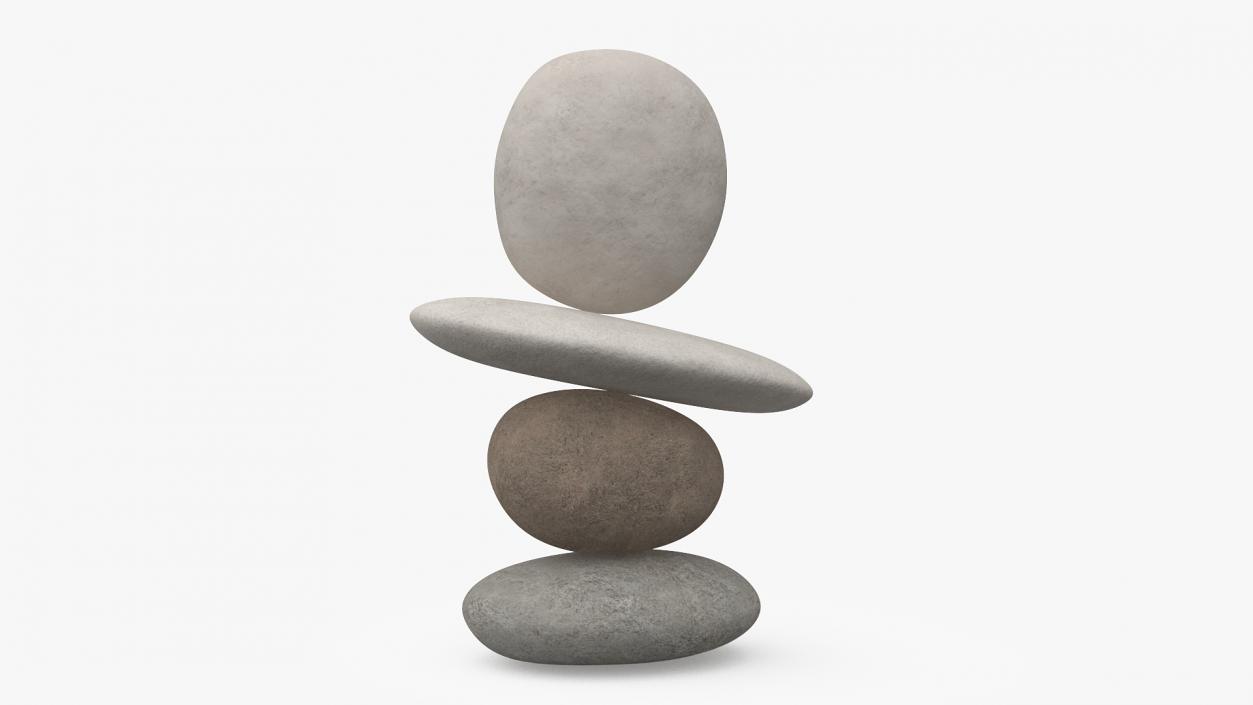 Stack Pebbles with Happy Face 3D model