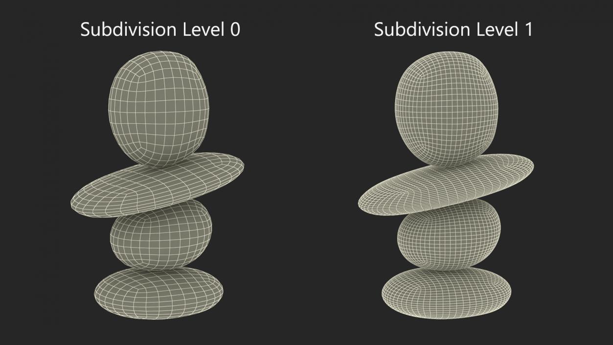 Stack Pebbles with Happy Face 3D model