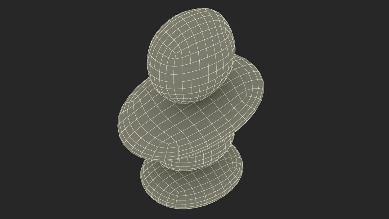 Stack Pebbles with Happy Face 3D model