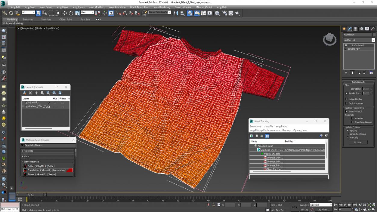 3D Gradient Effect T Shirt model