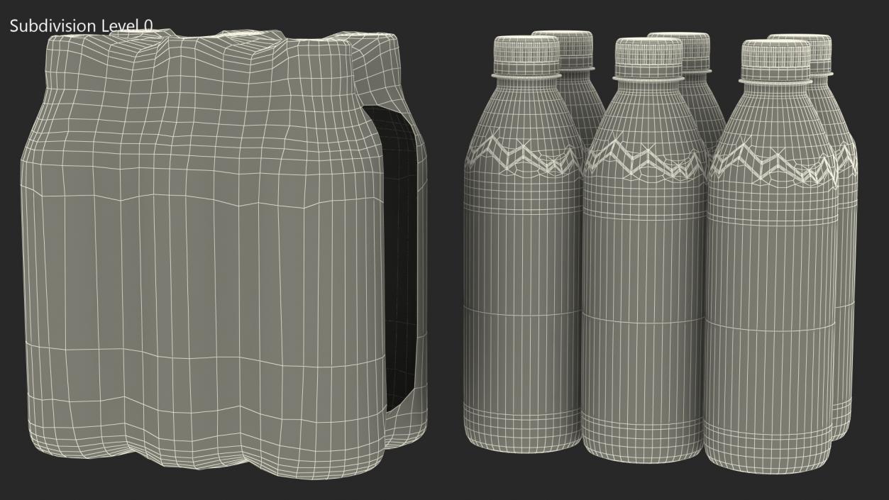 Evian Mineral Water 500ml 6 Bottle Pack 3D model