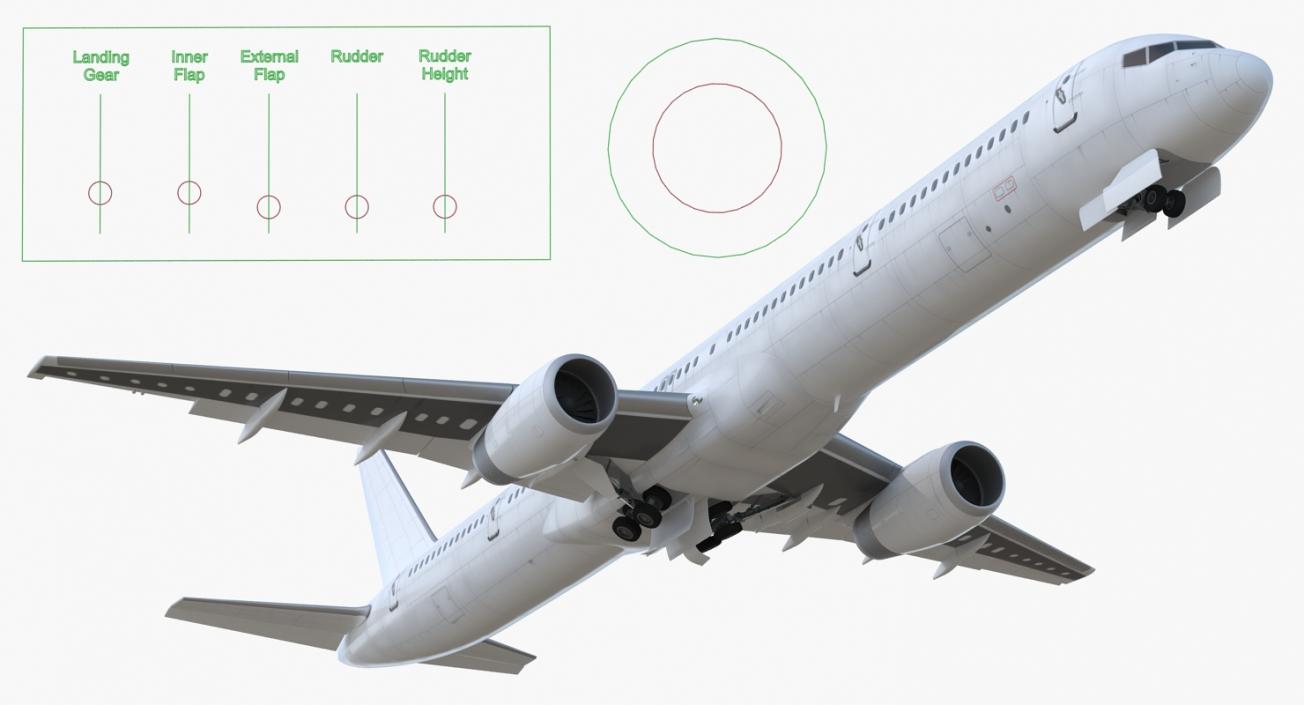 Boeing 757-300 Generic Rigged 3D model