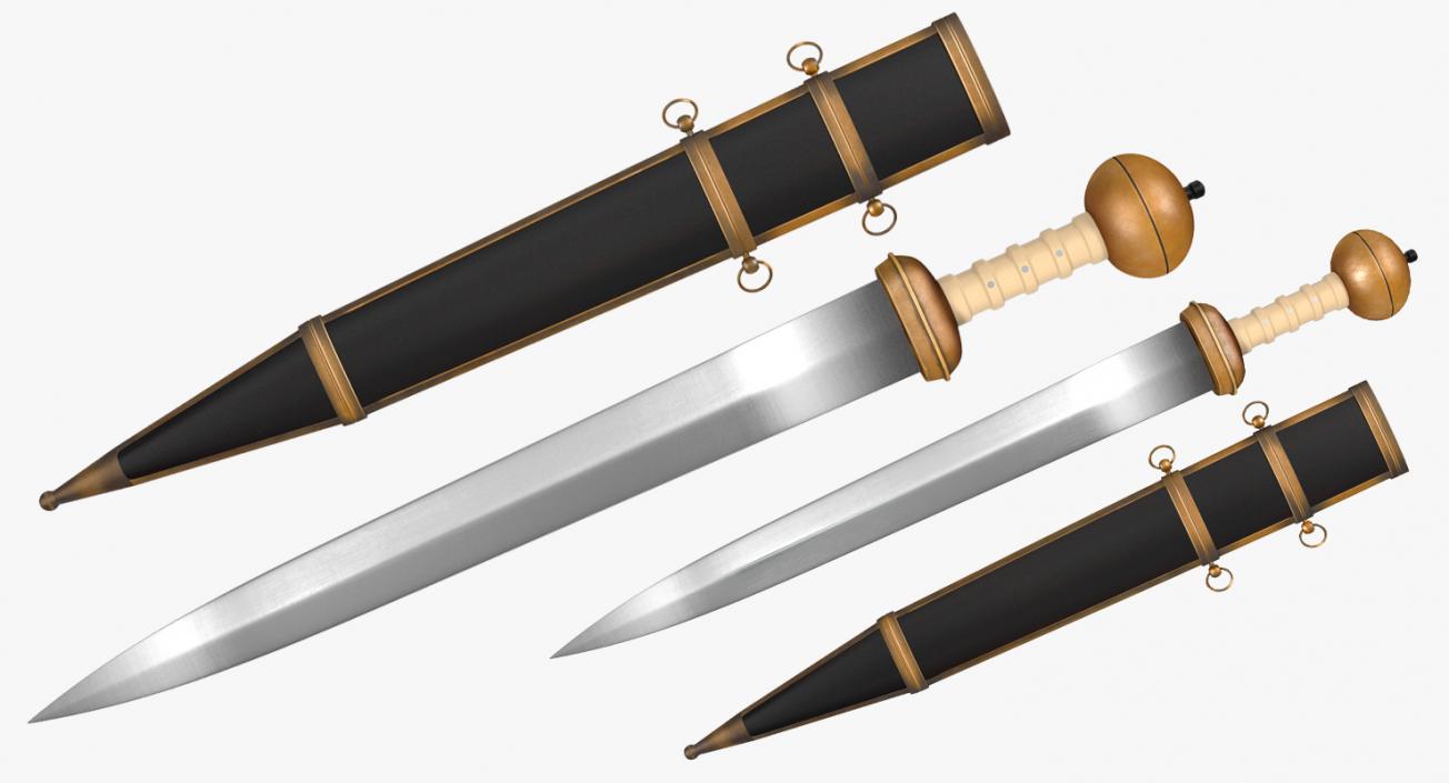 Roman Gladius Short Sword with Sheath 3D