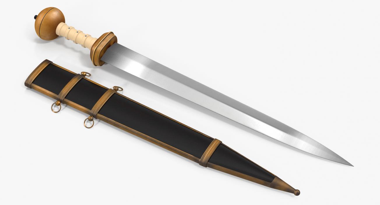 Roman Gladius Short Sword with Sheath 3D