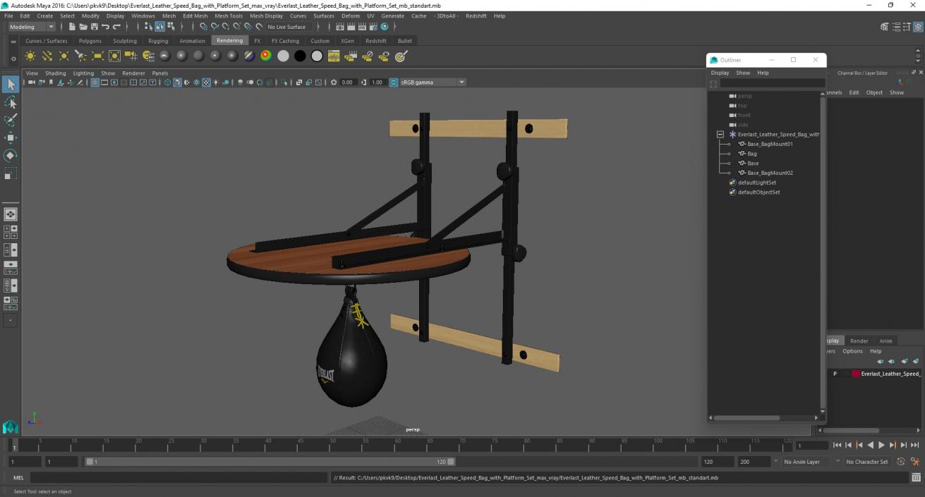 Everlast Leather Speed Bag with Platform Set 3D model