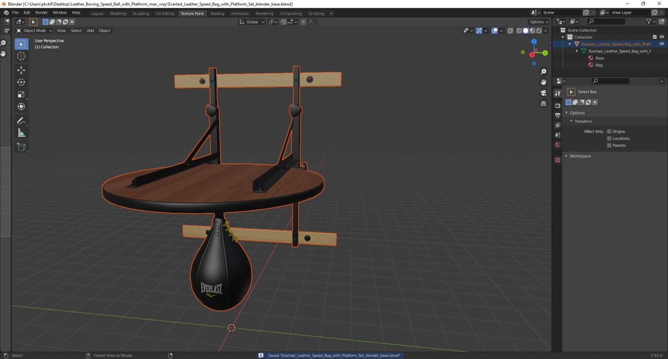 Everlast Leather Speed Bag with Platform Set 3D model