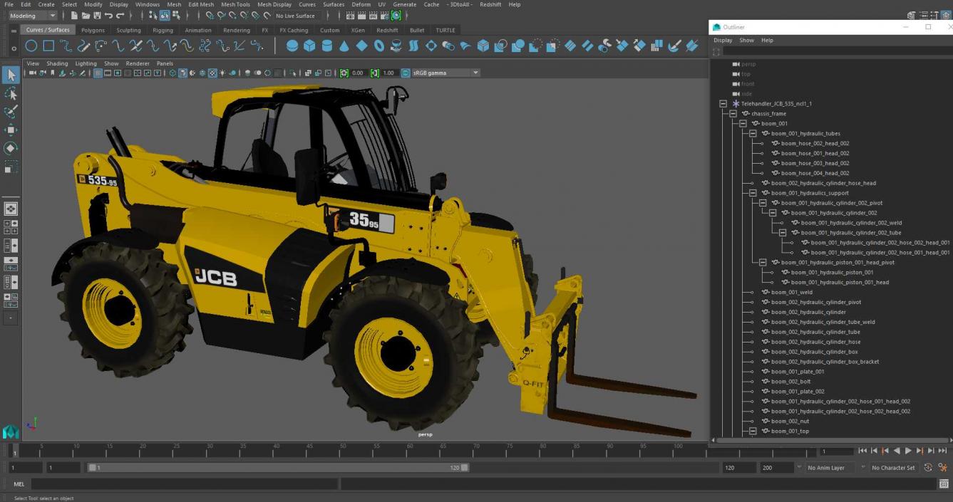 Telehandler JCB 535 3D model