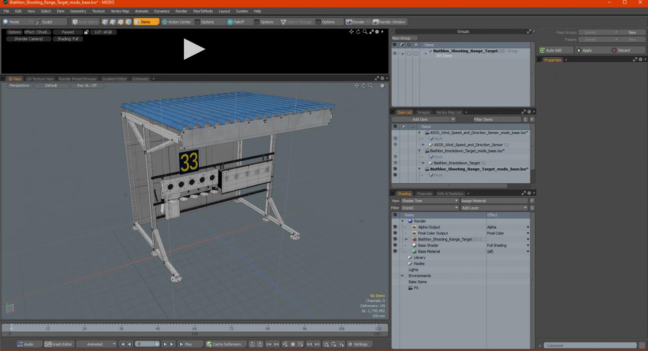 3D model Biathlon Shooting Range Target