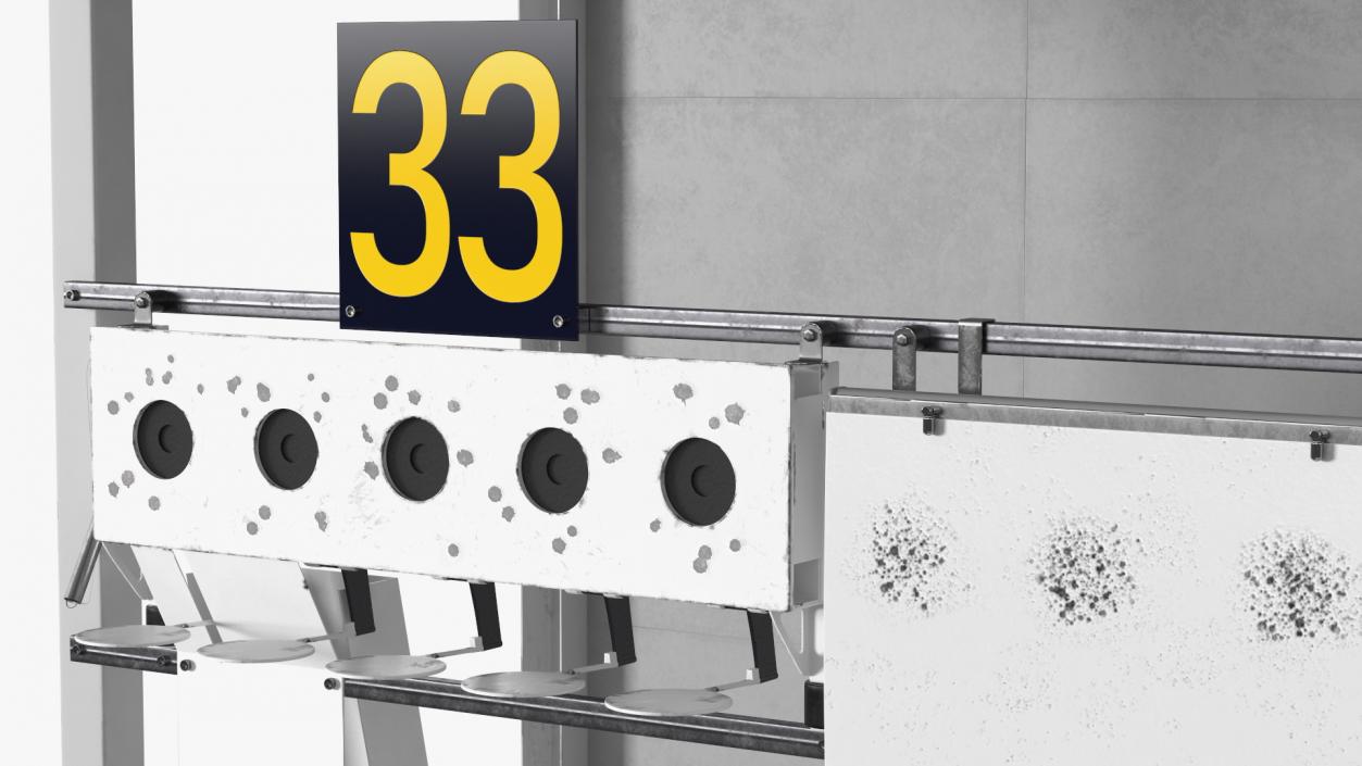 3D model Biathlon Shooting Range Target