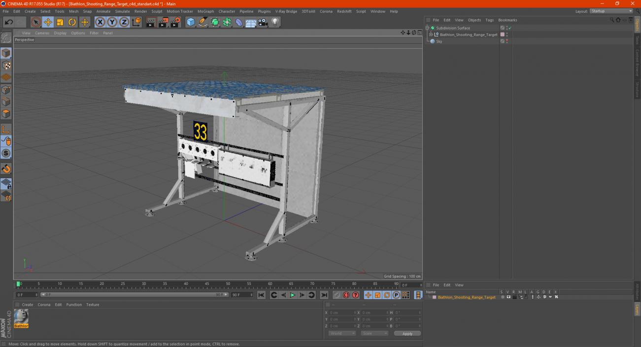 3D model Biathlon Shooting Range Target