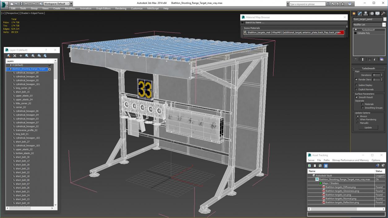 3D model Biathlon Shooting Range Target