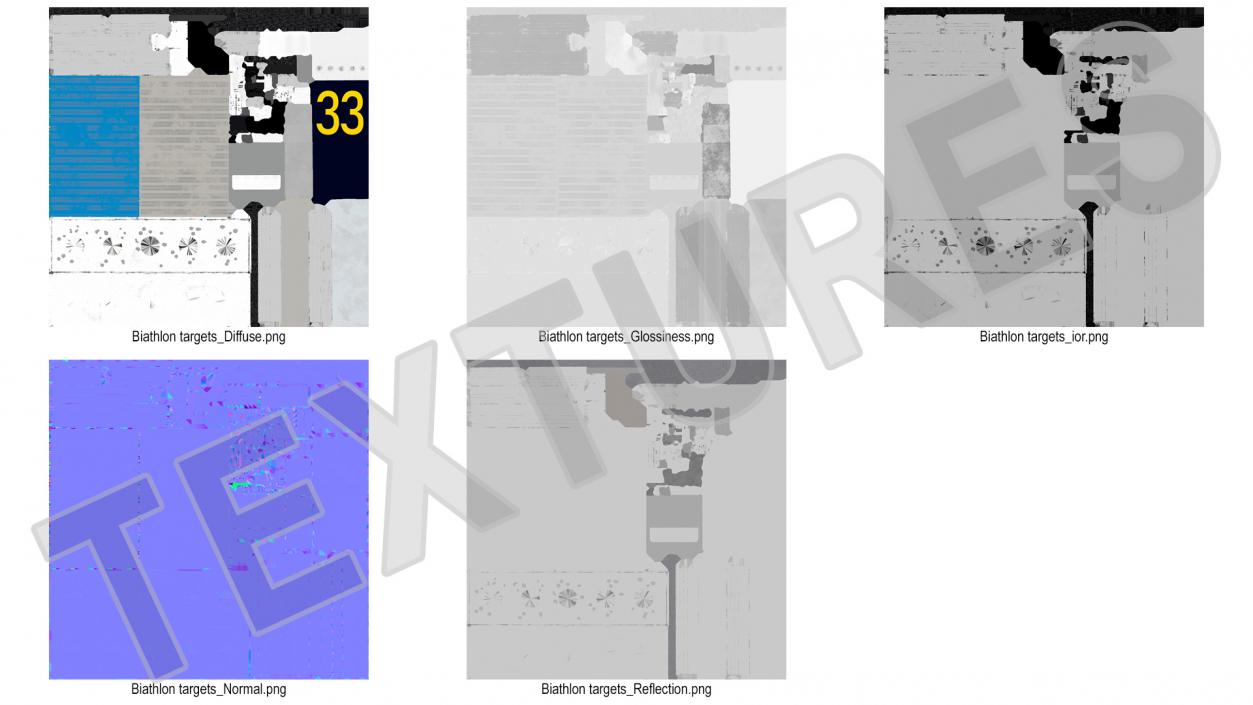 3D model Biathlon Shooting Range Target