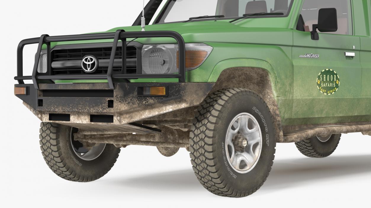 3D model Toyota Land Cruiser Safari Green Dirty Rigged