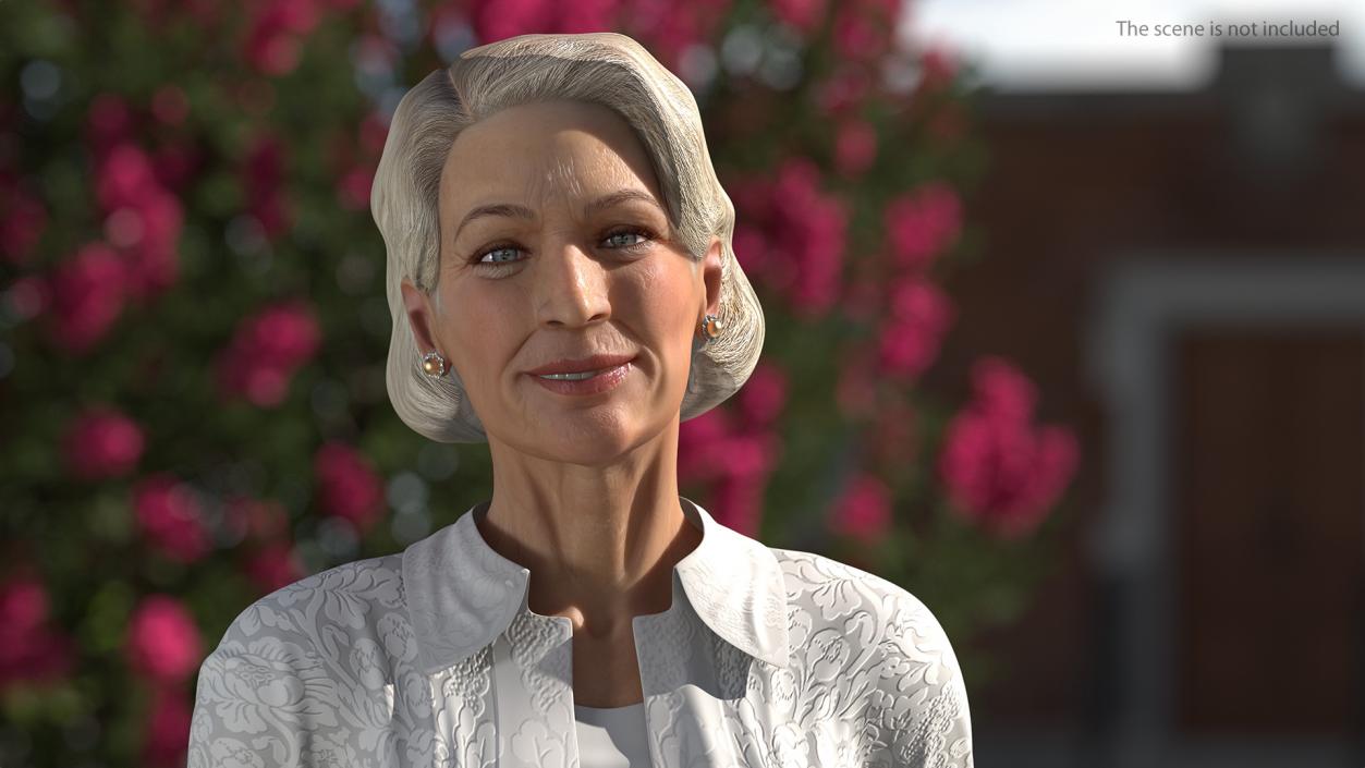 Elderly Lady in Casual Clothes Rigged 3D