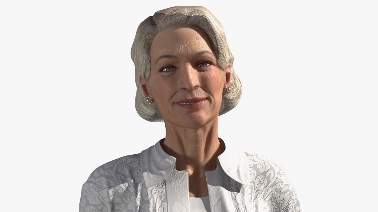 Elderly Lady in Casual Clothes Rigged 3D