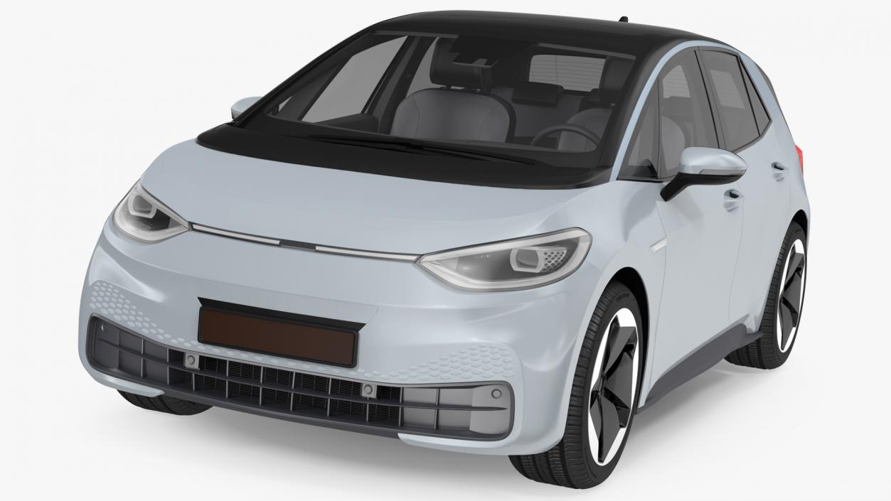 3D Electric Car Hatchback Simple Interior model