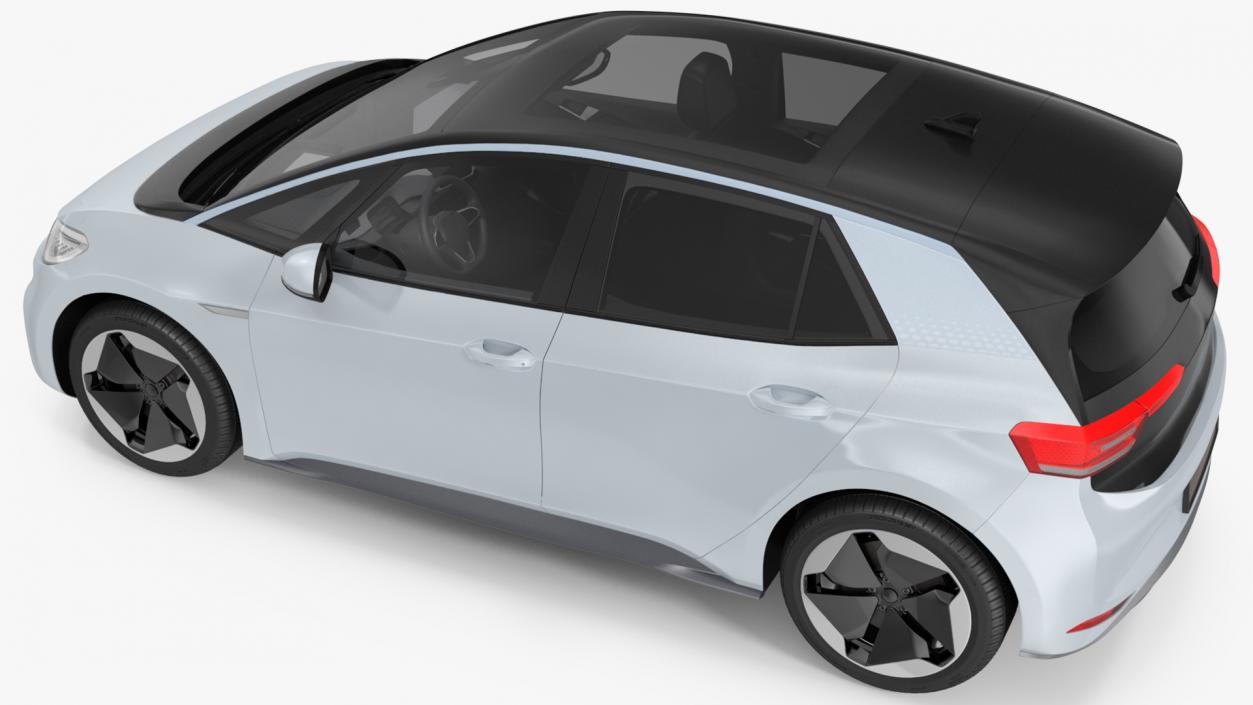 3D Electric Car Hatchback Simple Interior model